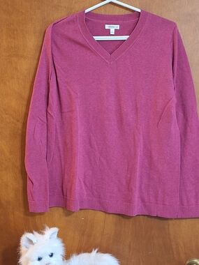 croft & barrow V-Neck Sweater - Mauve